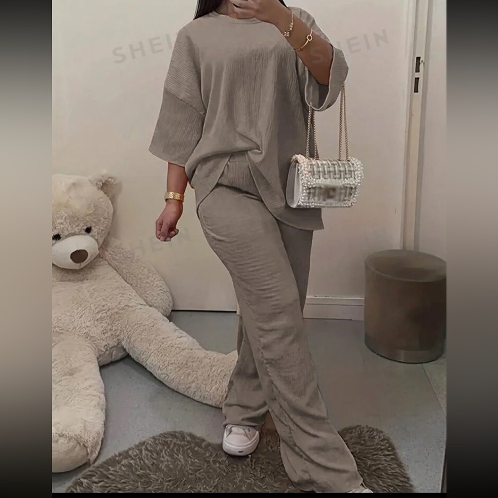 Coffee Brown Tee & Pants Set